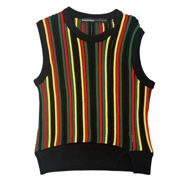 NWOT Spencer Badu Men's Multicolor Striped Vest  Sz: XXS - Picture 4 of 10